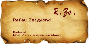 Rafay Zsigmond névjegykártya